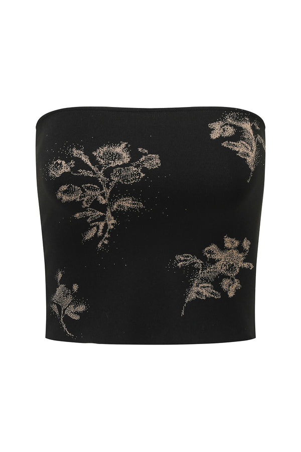SWAYING 25 Early Autumn Floral Jacquard Elastic Bandeau SW-SW25PF1T01C3-HEI Black